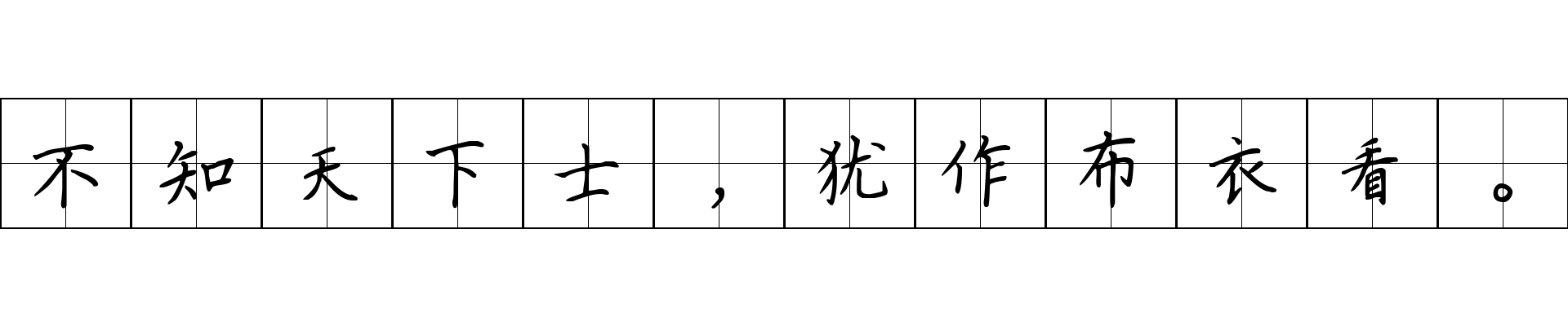 不知天下士，犹作布衣看。