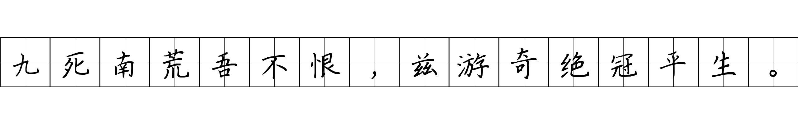 九死南荒吾不恨，兹游奇绝冠平生。