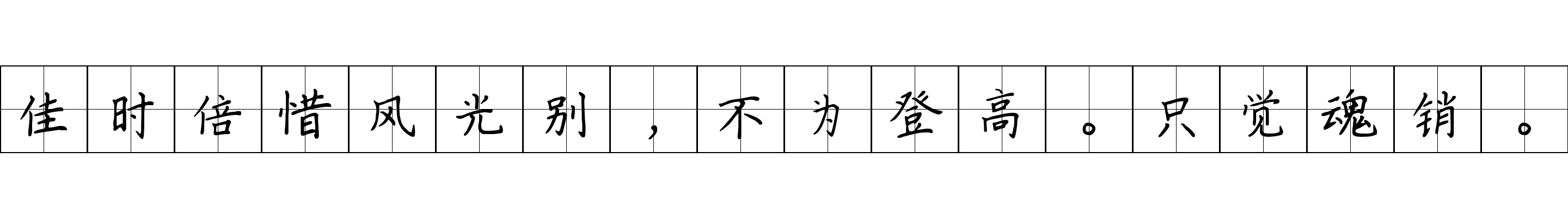 佳时倍惜风光别，不为登高。只觉魂销。