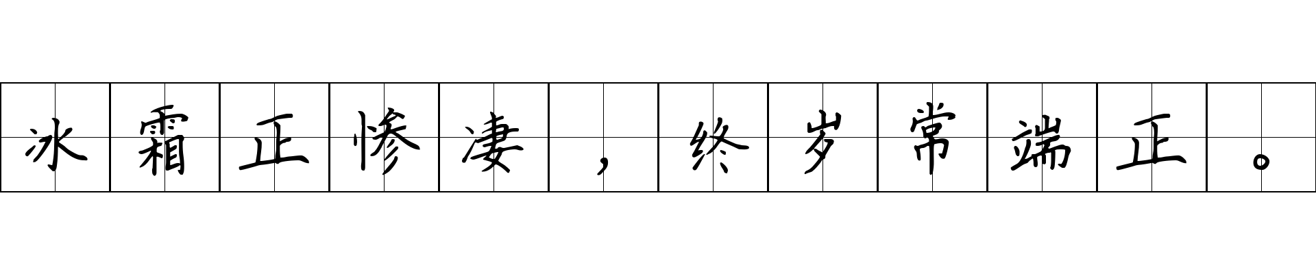 冰霜正惨凄，终岁常端正。