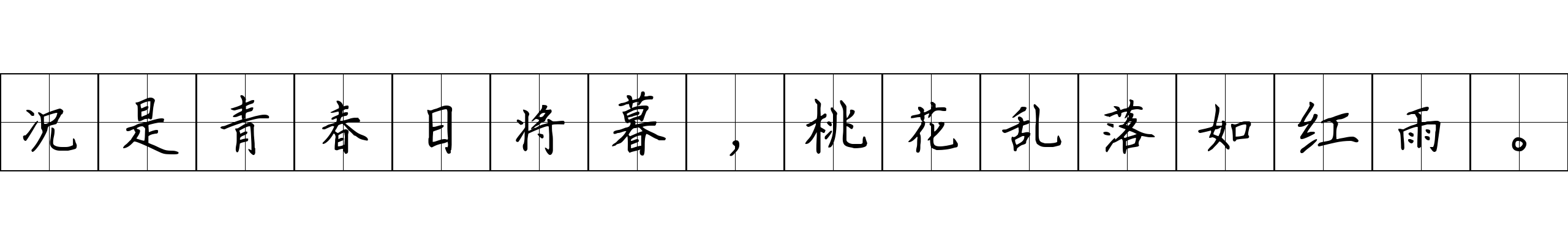 况是青春日将暮，桃花乱落如红雨。