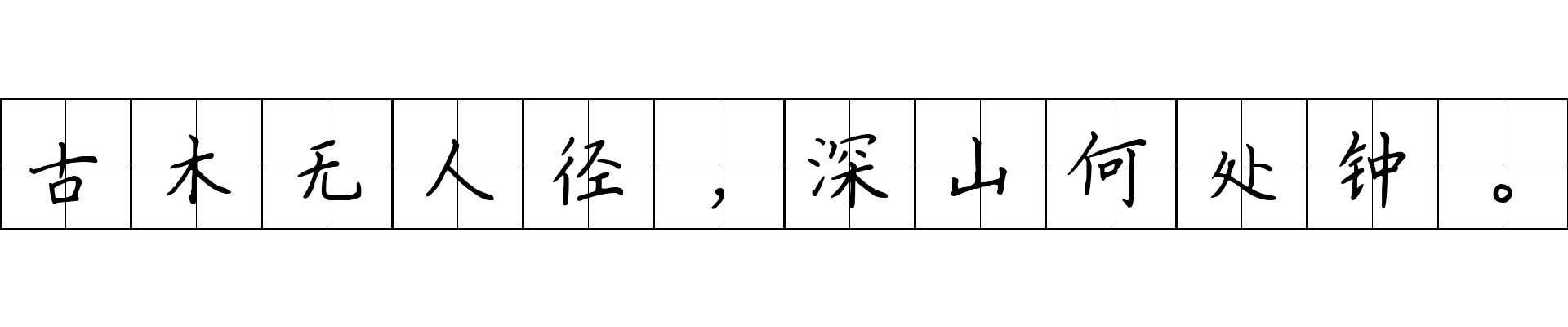 古木无人径，深山何处钟。