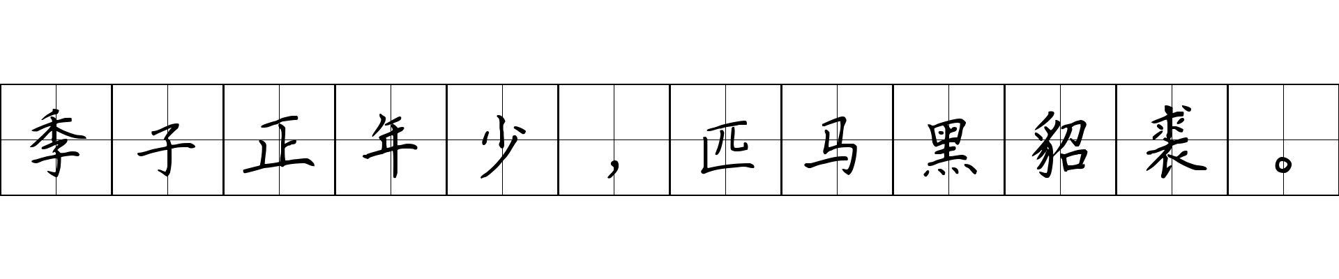 季子正年少，匹马黑貂裘。