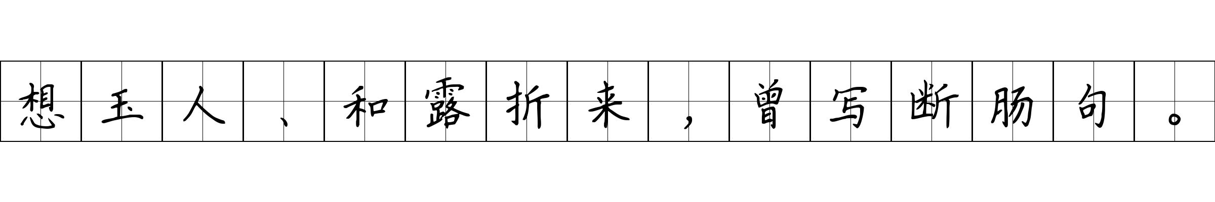 想玉人、和露折来，曾写断肠句。