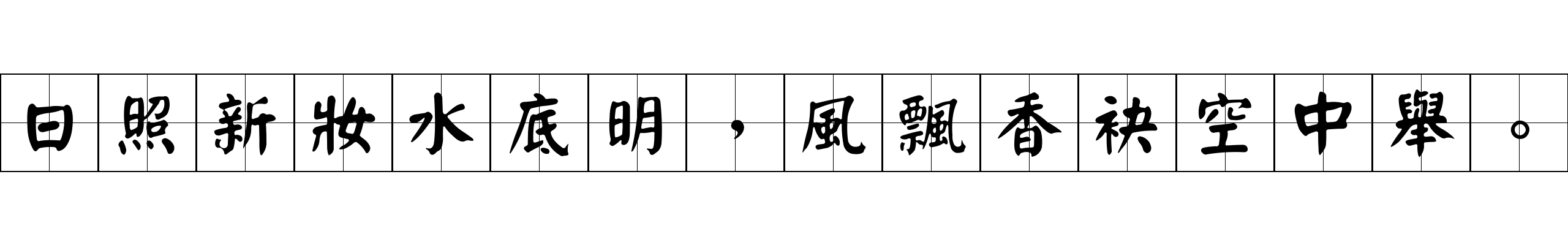 日照新妝水底明，風飄香袂空中舉。