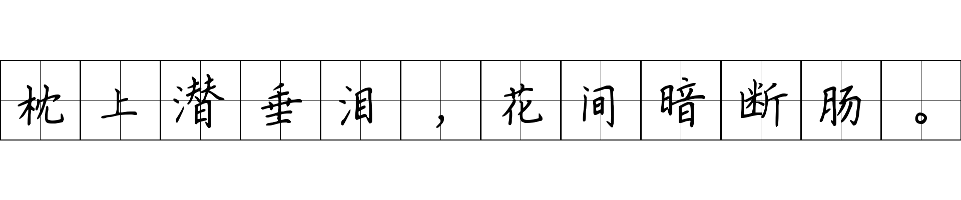 枕上潜垂泪，花间暗断肠。