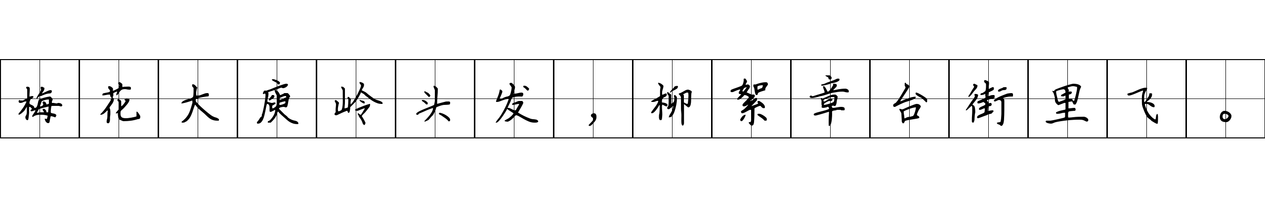 梅花大庾岭头发，柳絮章台街里飞。