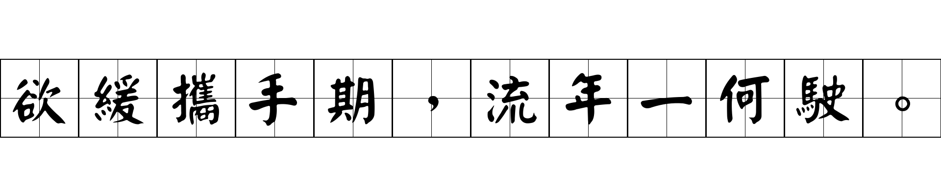 欲緩攜手期，流年一何駛。