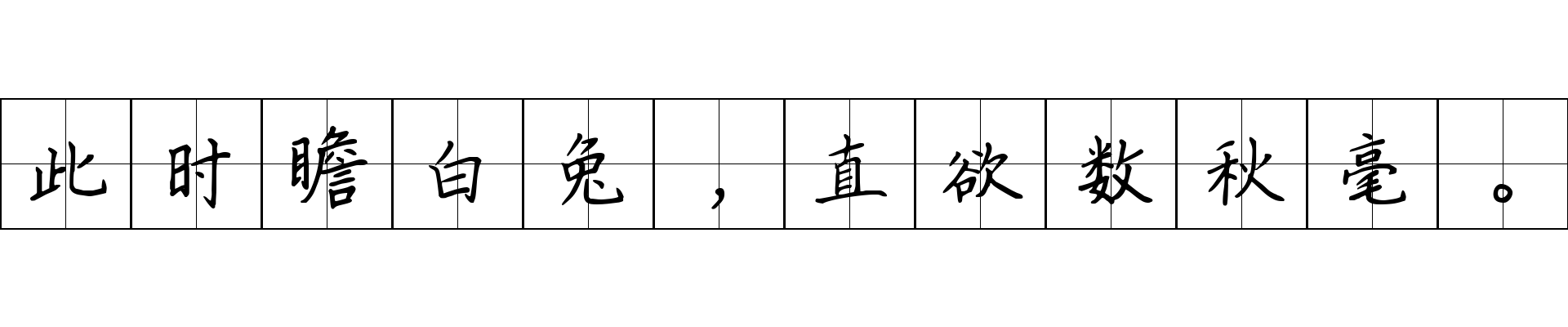 此时瞻白兔，直欲数秋毫。