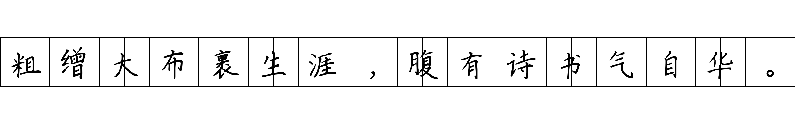 粗缯大布裹生涯，腹有诗书气自华。