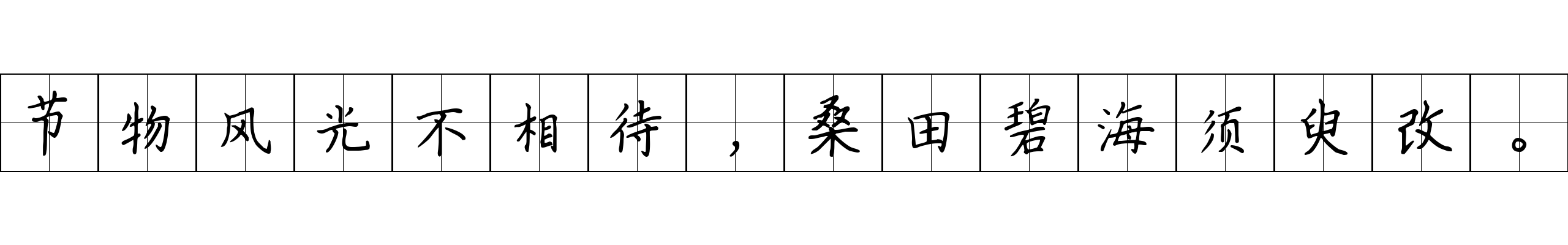 节物风光不相待，桑田碧海须臾改。