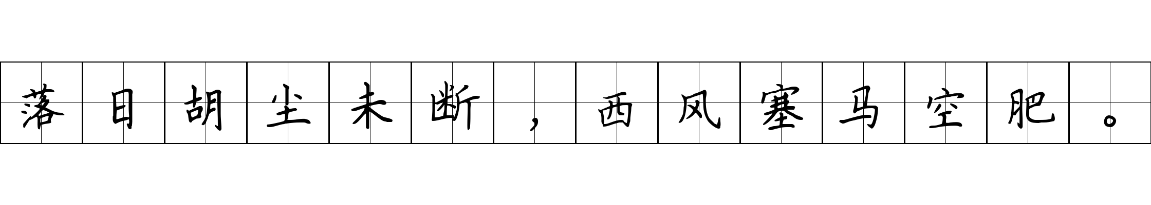 落日胡尘未断，西风塞马空肥。