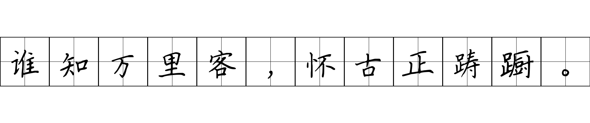 谁知万里客，怀古正踌蹰。