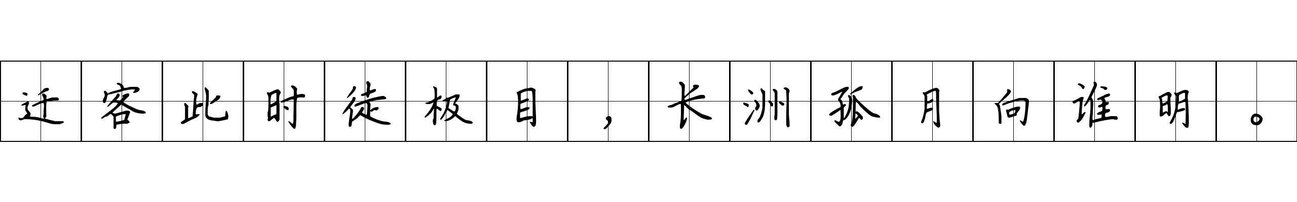 迁客此时徒极目，长洲孤月向谁明。