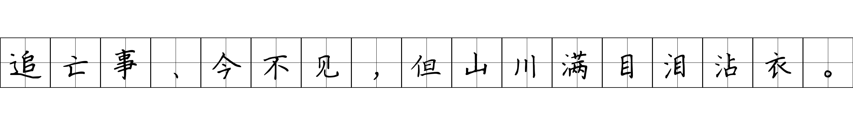 追亡事、今不见，但山川满目泪沾衣。