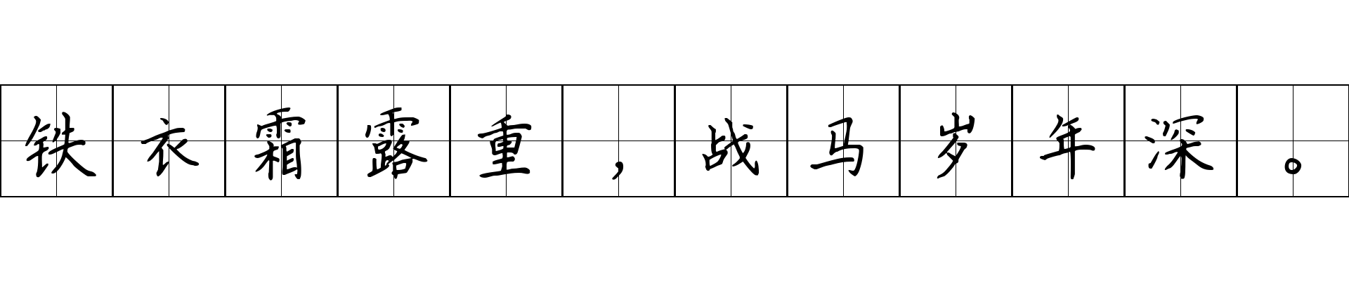 铁衣霜露重，战马岁年深。