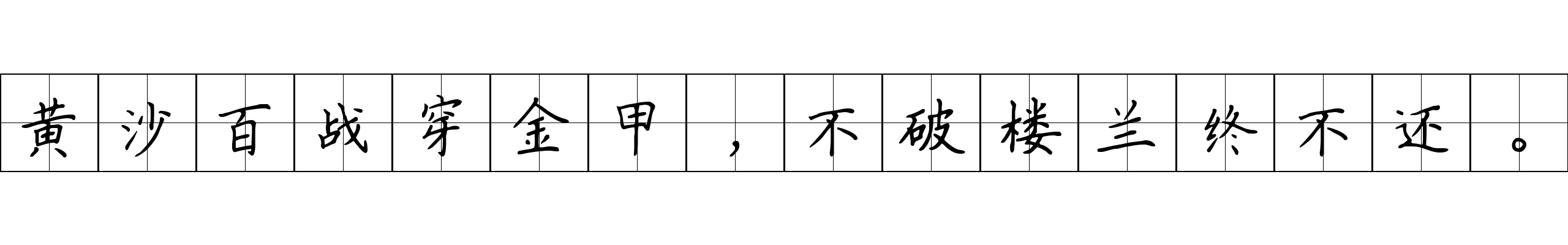 黄沙百战穿金甲，不破楼兰终不还。